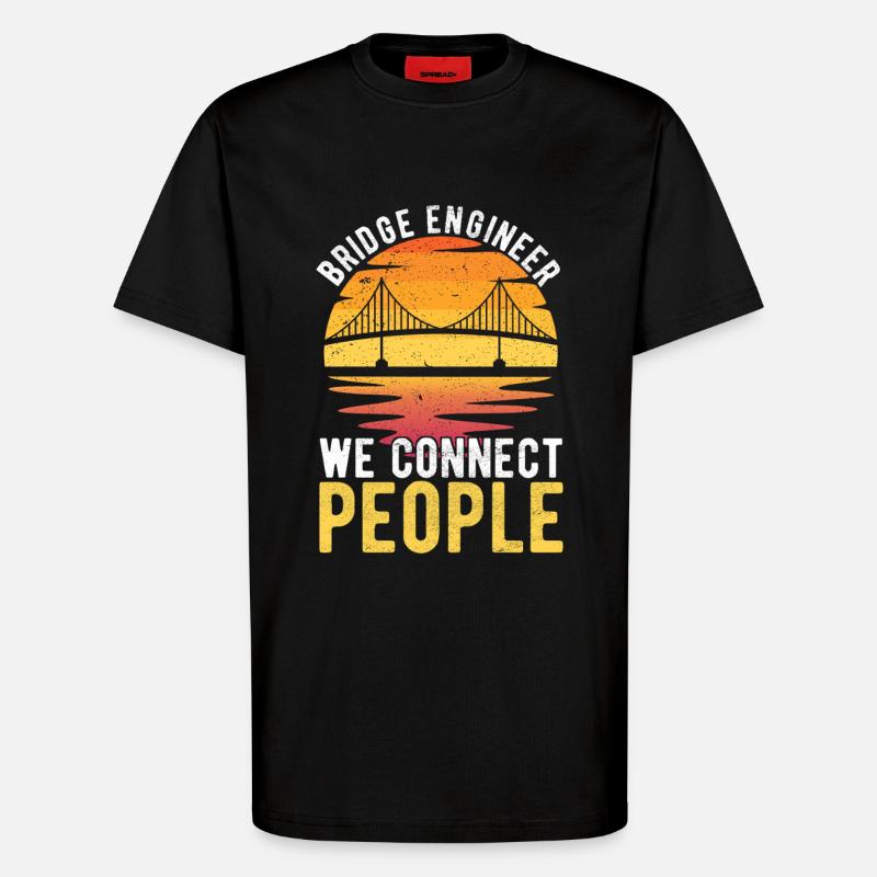 Bridge Engineer Bridge Construction - T-Shirt - made by SPREAD - SOLID BLACK