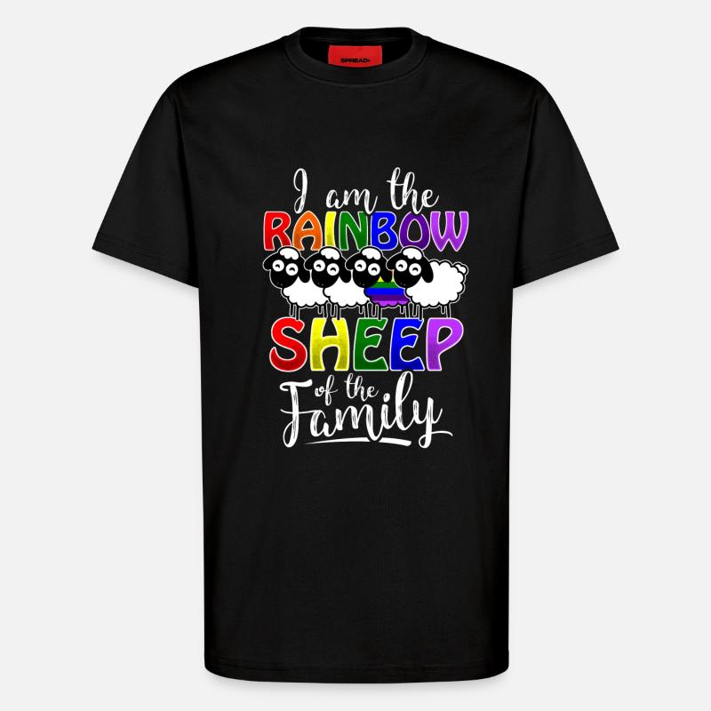 Rainbow Sheep - Gay Pride - T-Shirt - made by SPREAD - SOLID BLACK
