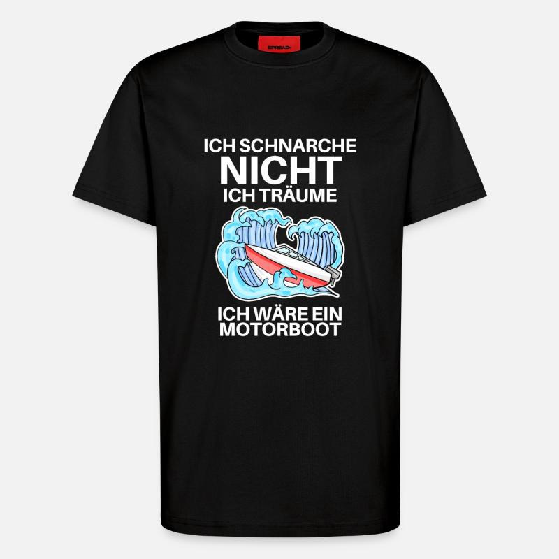 Motorboot Boote Boot - T-Shirt - made by SPREAD - SOLID BLACK