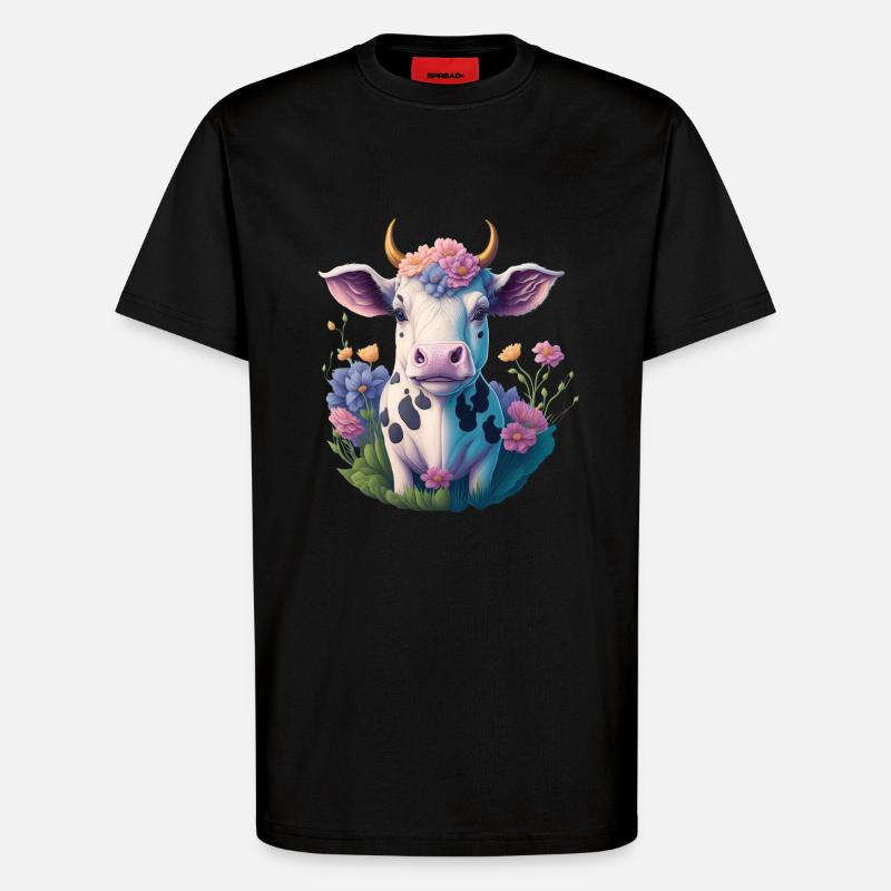 Kuh - T-Shirt - made by SPREAD - SOLID BLACK