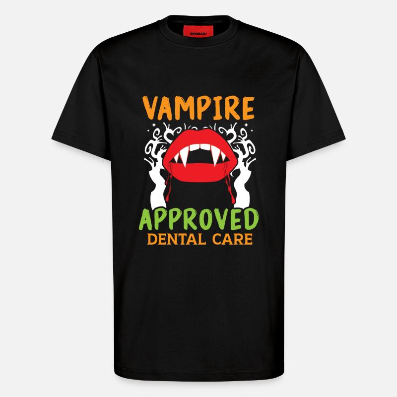 Vampir-geprüfte Zahnpflege. - T-Shirt - made by SPREAD - SOLID BLACK