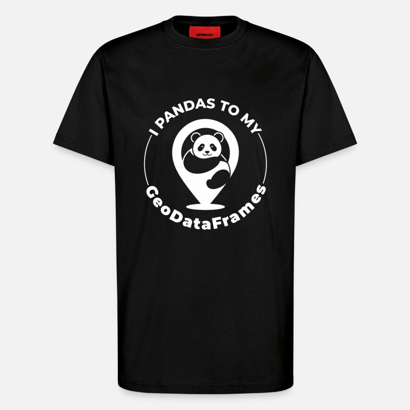 GeoDataFrames Pandas GIS Python Programmierung - T-Shirt - made by SPREAD - SOLID BLACK