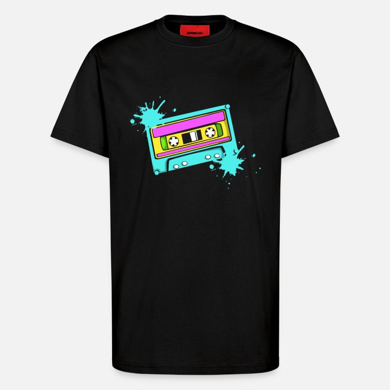 Kassette - T-Shirt - made by SPREAD - SOLID BLACK