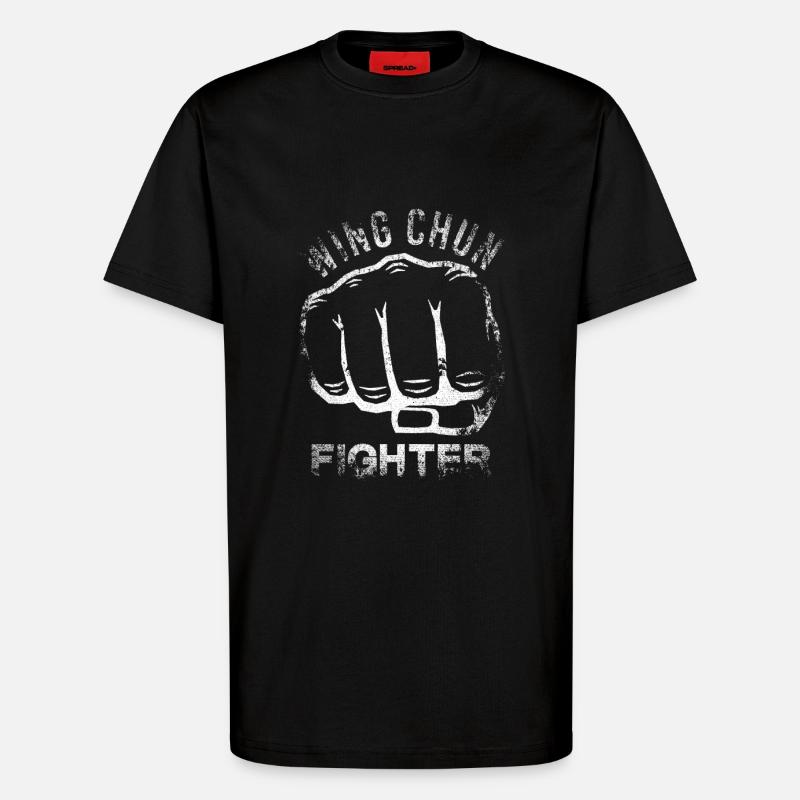 Combattant de Wing Chun - T-shirt bio décontracté fabriqué en UE - SOLID BLACK