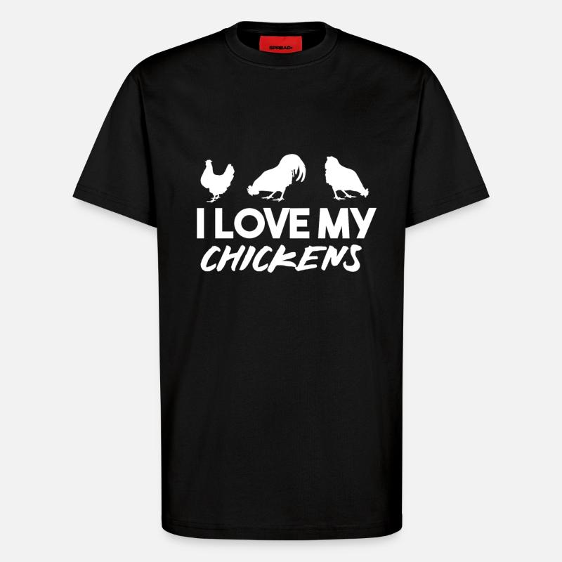 Élevage de poulet Élevage de poulet Élevage de poulet - T-shirt bio décontracté fabriqué en UE - SOLID BLACK