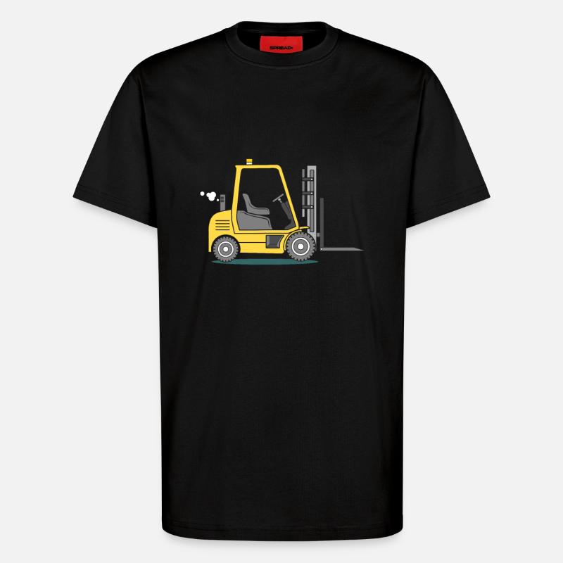 Forklift stacker - T-Shirt - made by SPREAD - SOLID BLACK