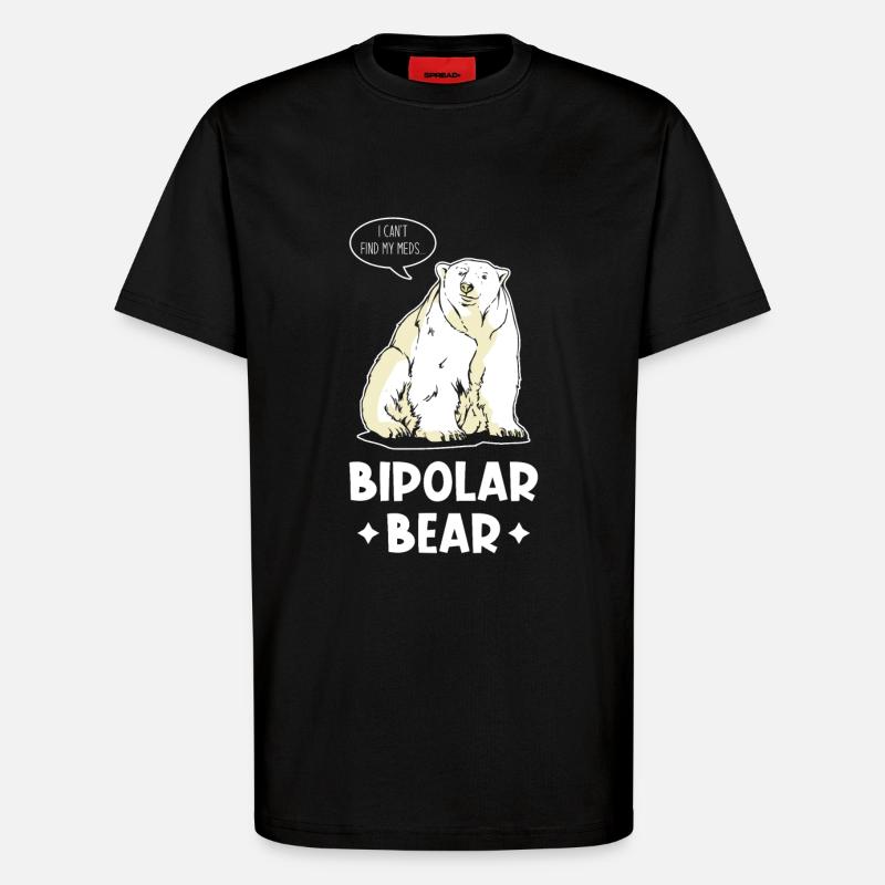Bipolar Bär - T-Shirt - made by SPREAD - SOLID BLACK