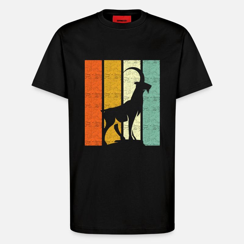 Steinbock Retro Sternzeichen - T-Shirt - made by SPREAD - SOLID BLACK