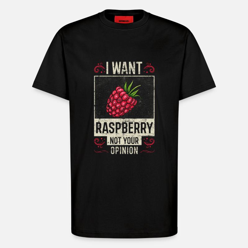 Raspberry saying funny - T-Shirt - made by SPREAD - SOLID BLACK