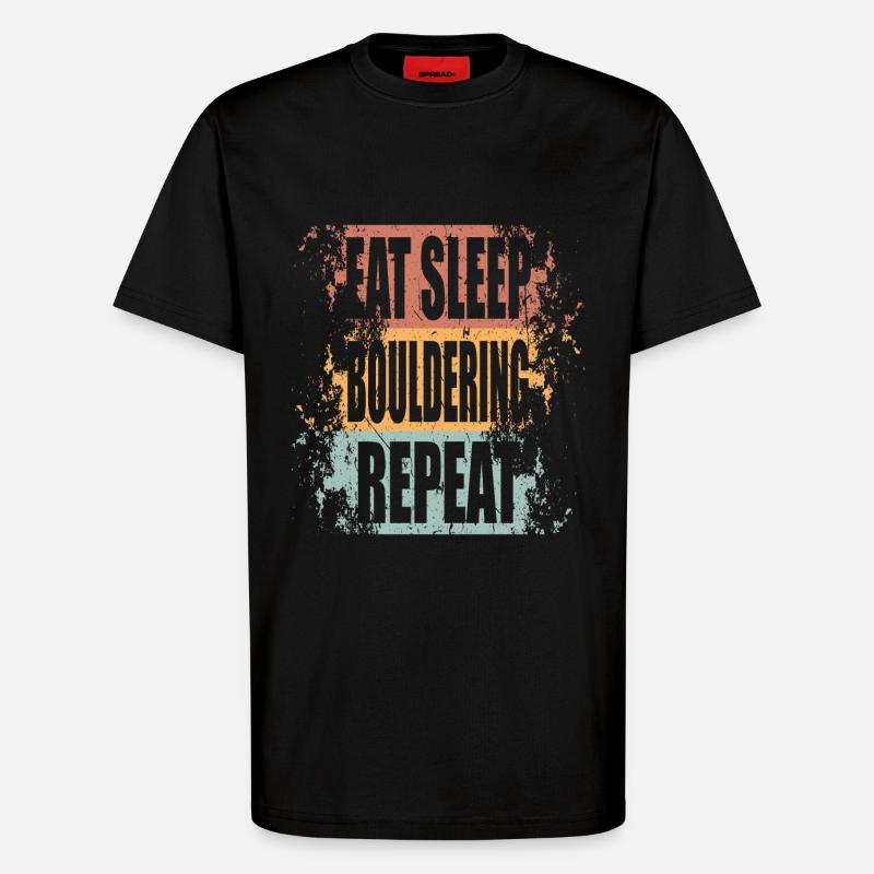 Bloc Manger Dormir Répéter - T-shirt bio décontracté fabriqué en UE - SOLID BLACK