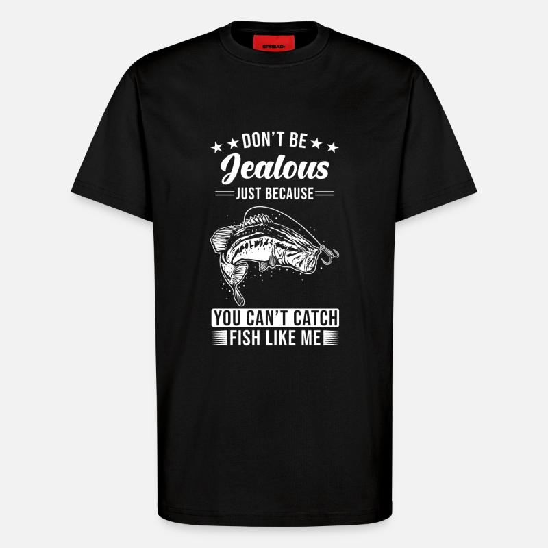 Pêche Pêcheur Pêche - T-shirt bio décontracté fabriqué en UE - SOLID BLACK