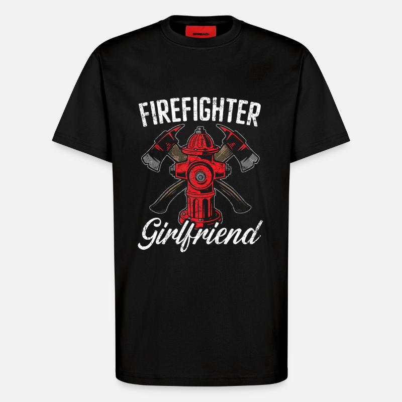 Firefighter Girlfriend Firefighting Firefighter - T-Shirt - made by SPREAD - SOLID BLACK
