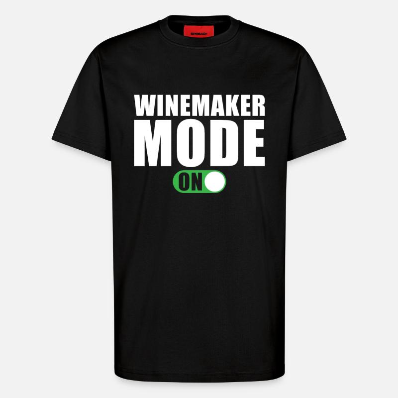Winemaker mode On - T-Shirt - made by SPREAD - SOLID BLACK