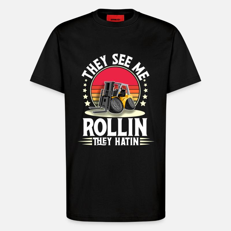 Staplerfahrer Gabelstapler Lagerist - T-Shirt - made by SPREAD - SOLID BLACK
