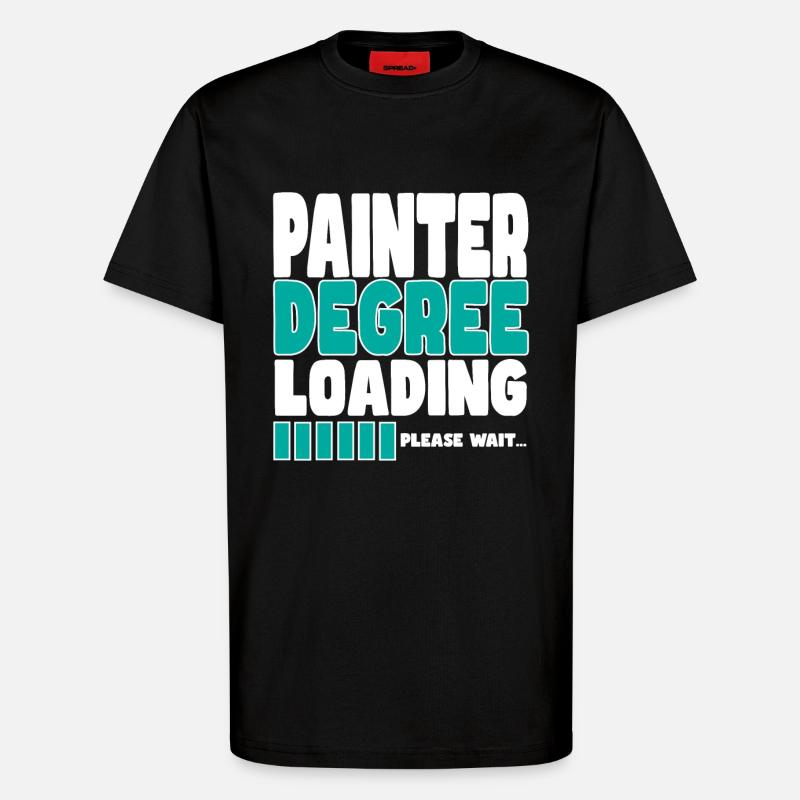 Painter invites training - T-Shirt - made by SPREAD - SOLID BLACK