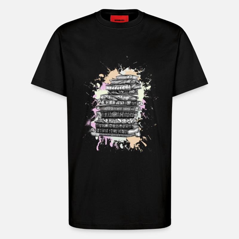 Lesen Bücher Buch - T-Shirt - made by SPREAD - SOLID BLACK