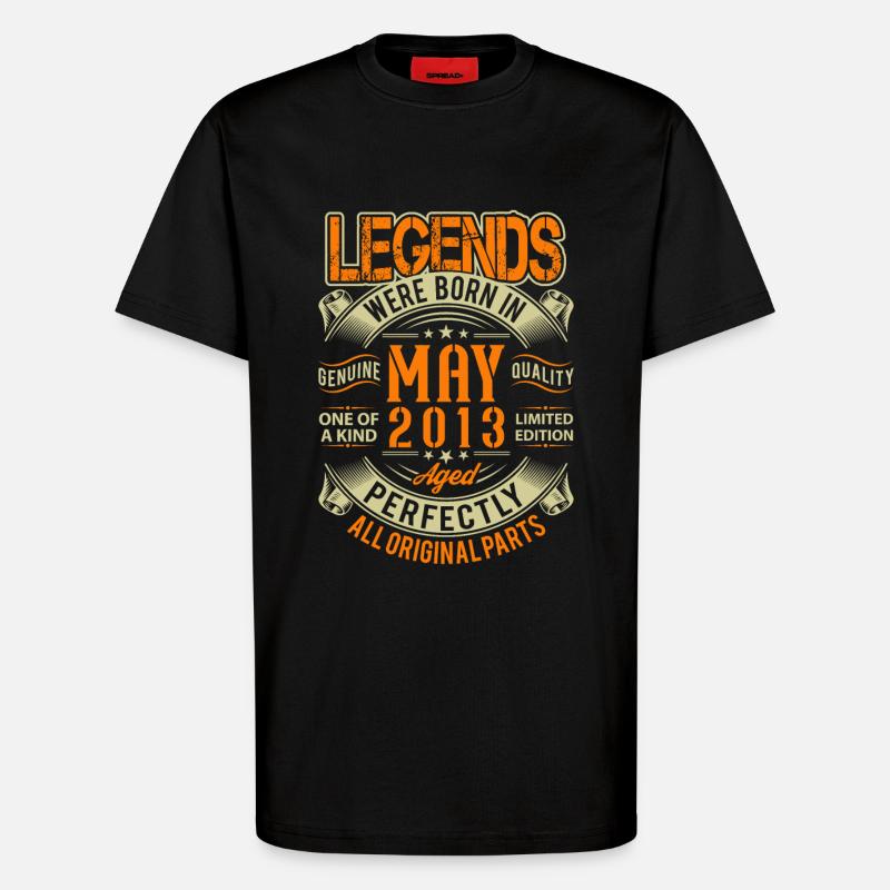 2013 May Birthday Legend - T-Shirt - made by SPREAD - SOLID BLACK