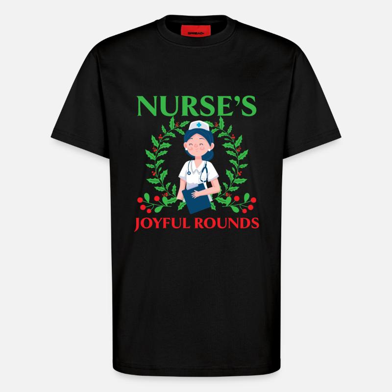 Krankenschwester's Joyful Rounds Krankenschwester - T-Shirt - made by SPREAD - SOLID BLACK