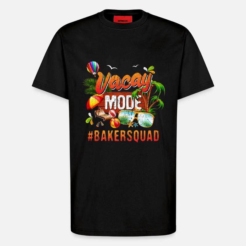 Baker Vacation Group #Bakersquad - T-Shirt - made by SPREAD - SOLID BLACK