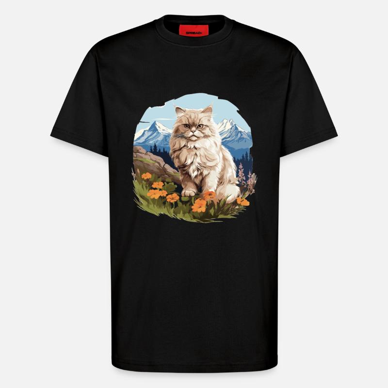 Persian Cat Perser Katze - T-Shirt - made by SPREAD - SOLID BLACK