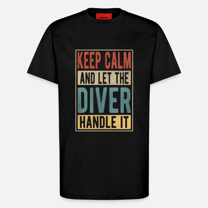 Diver Retro Gift - T-Shirt - made by SPREAD - SOLID BLACK