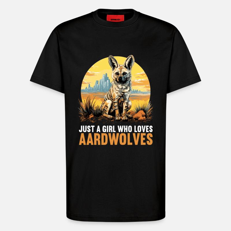 Loups d’Aardwolf - T-shirt bio décontracté fabriqué en UE - SOLID BLACK