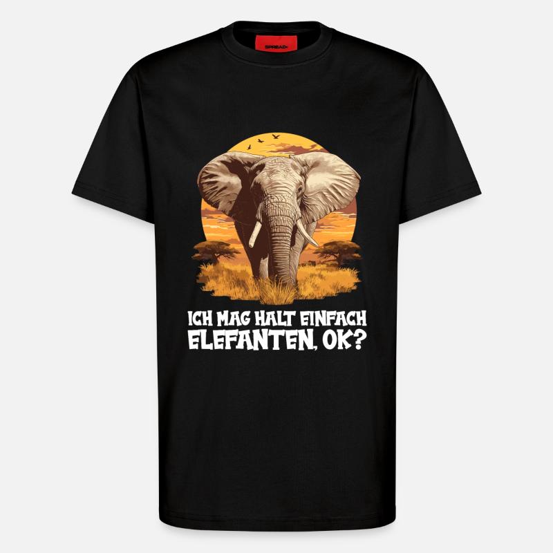 Elephant Elephant - T-Shirt - made by SPREAD - SOLID BLACK