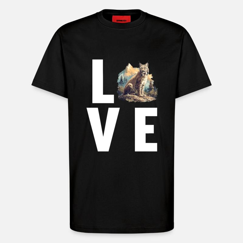 Lynx Luchse Luchs - T-Shirt - made by SPREAD - SOLID BLACK
