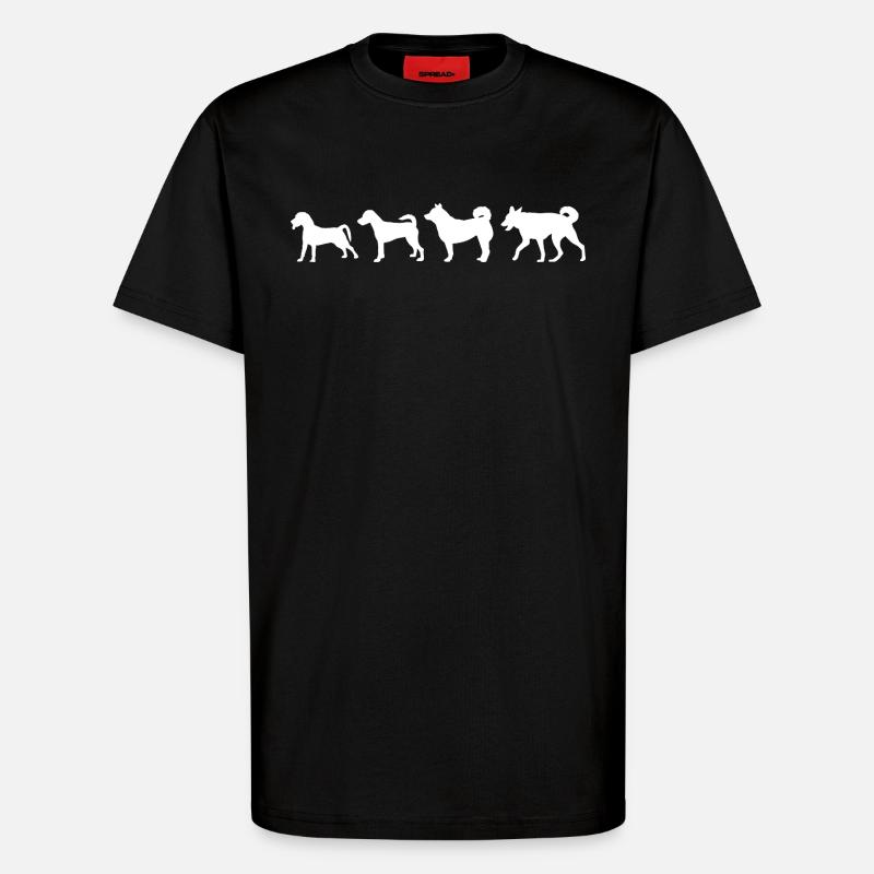 Évolution du chien - T-shirt bio décontracté fabriqué en UE - SOLID BLACK