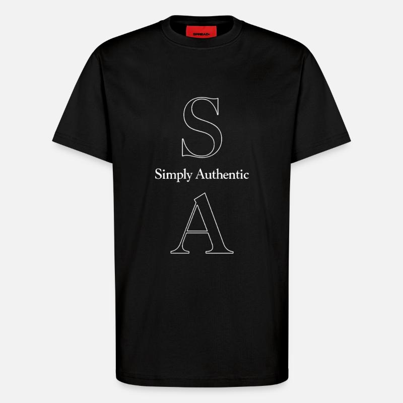 Affirmation simplement authentique - T-shirt bio décontracté fabriqué en UE - SOLID BLACK