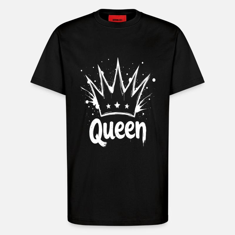Queen Krone Splash - T-Shirt - made by SPREAD - SOLID BLACK