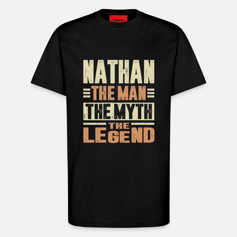 Nathan The Man - T-Shirt - made by SPREAD - SOLID BLACK