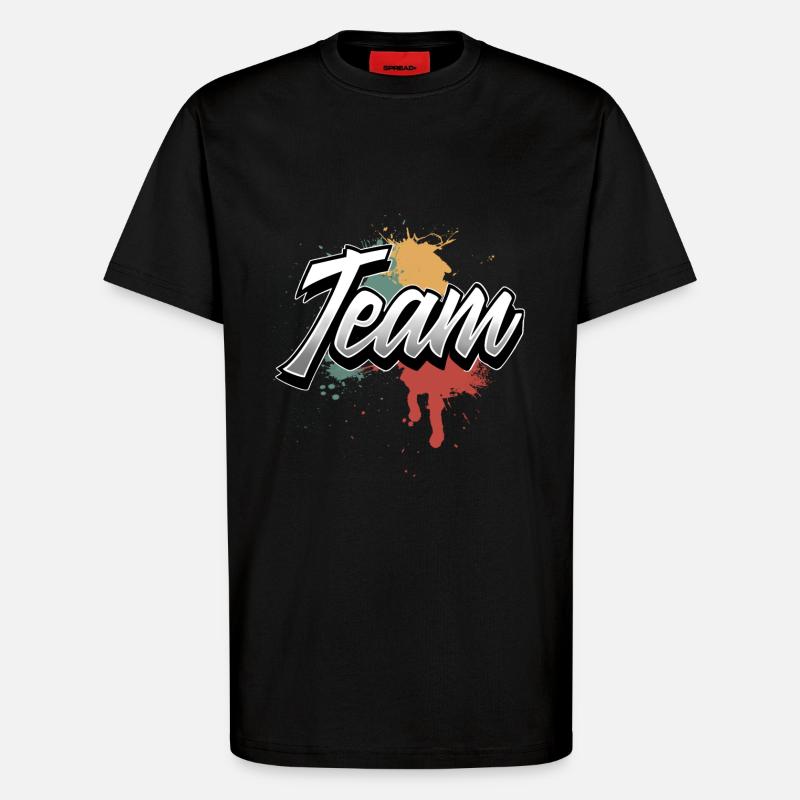 Team - T-Shirt - made by SPREAD - SOLID BLACK