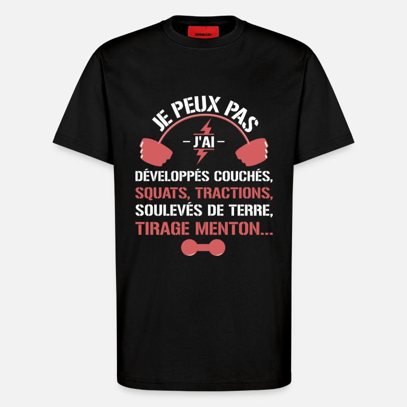 Musculation - Je peux pas - T-shirt bio décontracté fabriqué en UE - SOLID BLACK