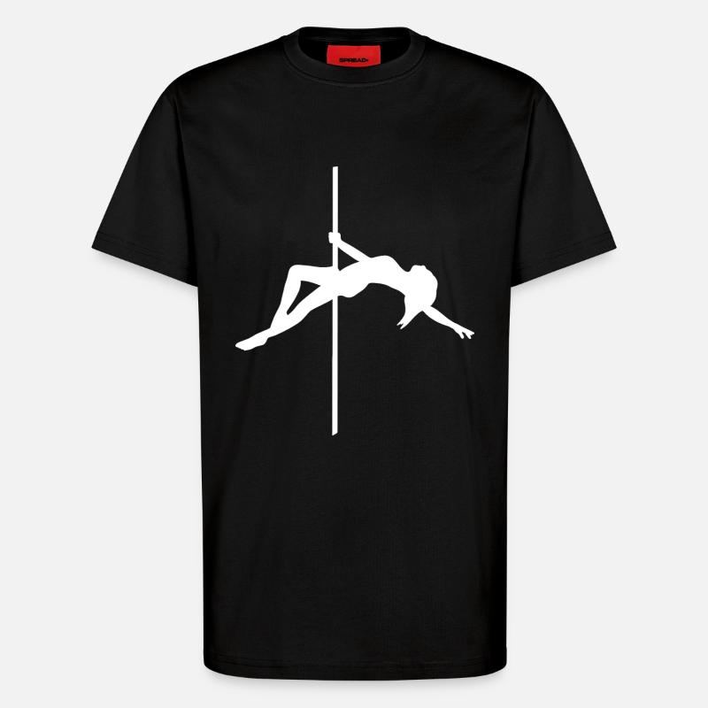 Pole Dance Figure - Dance Pose - T-Shirt - made by SPREAD - SOLID BLACK