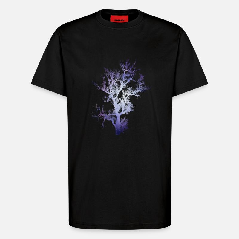 Arbre de l'espace - T-shirt bio décontracté fabriqué en UE - SOLID BLACK