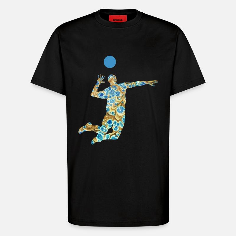 volleyballer e 243 - T-shirt bio décontracté fabriqué en UE - SOLID BLACK
