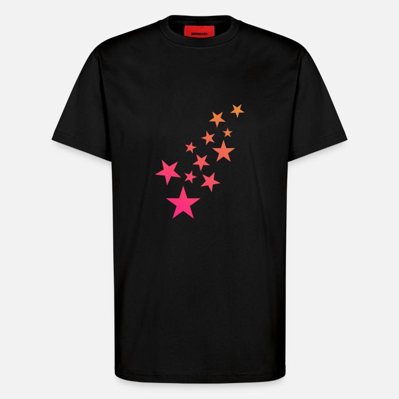 Stern Sternchen Muster Dekoration - T-Shirt - made by SPREAD - SOLID BLACK