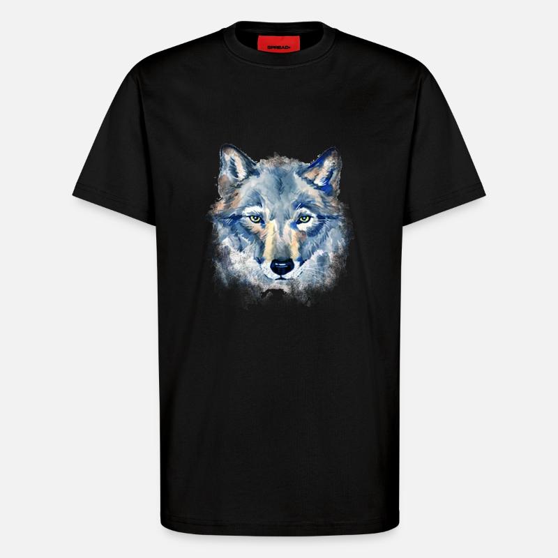 Kunst Wolf - T-Shirt - made by SPREAD - SOLID BLACK