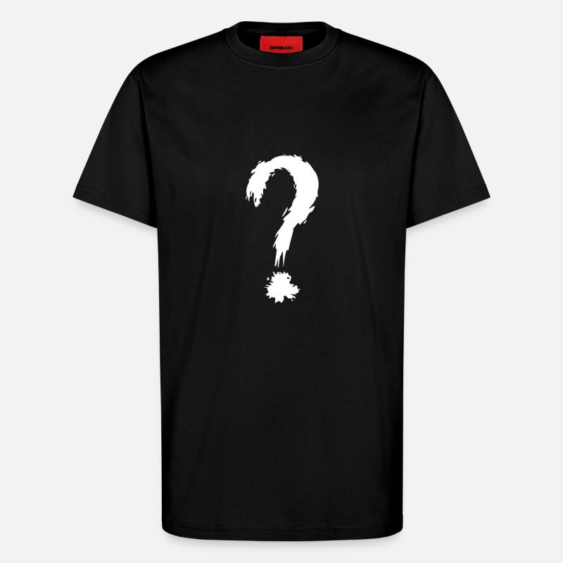 Question mark white - T-Shirt - made by SPREAD - SOLID BLACK