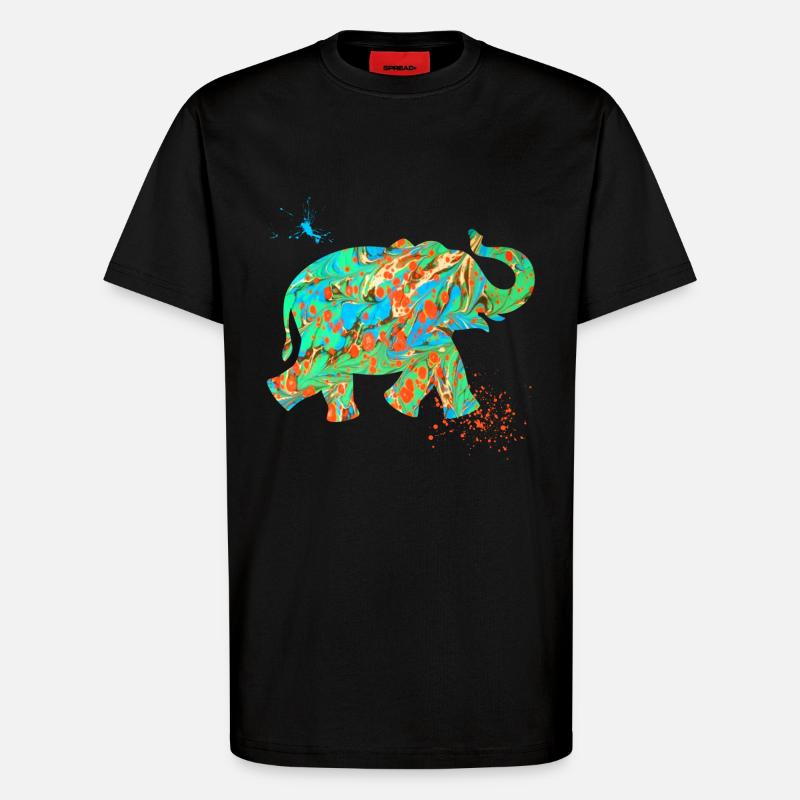 éléphant e 4 - T-shirt bio décontracté fabriqué en UE - SOLID BLACK