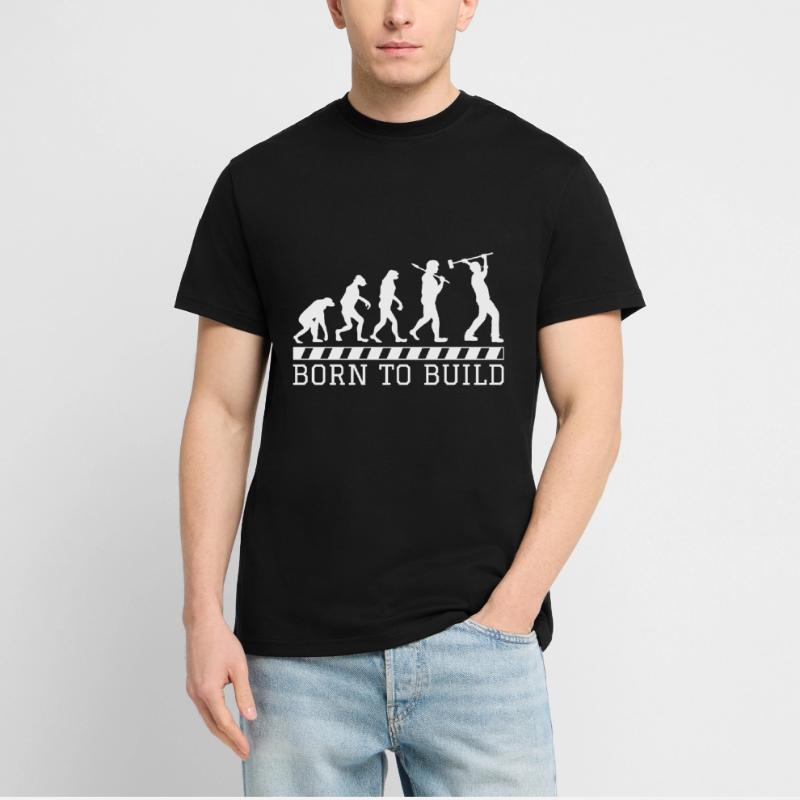 Evolution construction worker gift construction job work T-Shirt - made by SPREAD