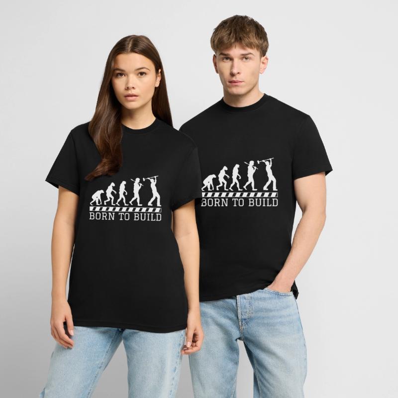 Evolution construction worker gift construction job work T-Shirt - made by SPREAD