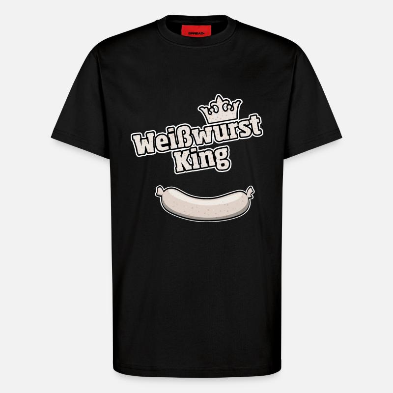 Weisswurst King Bavarian Gift - T-Shirt - made by SPREAD - SOLID BLACK