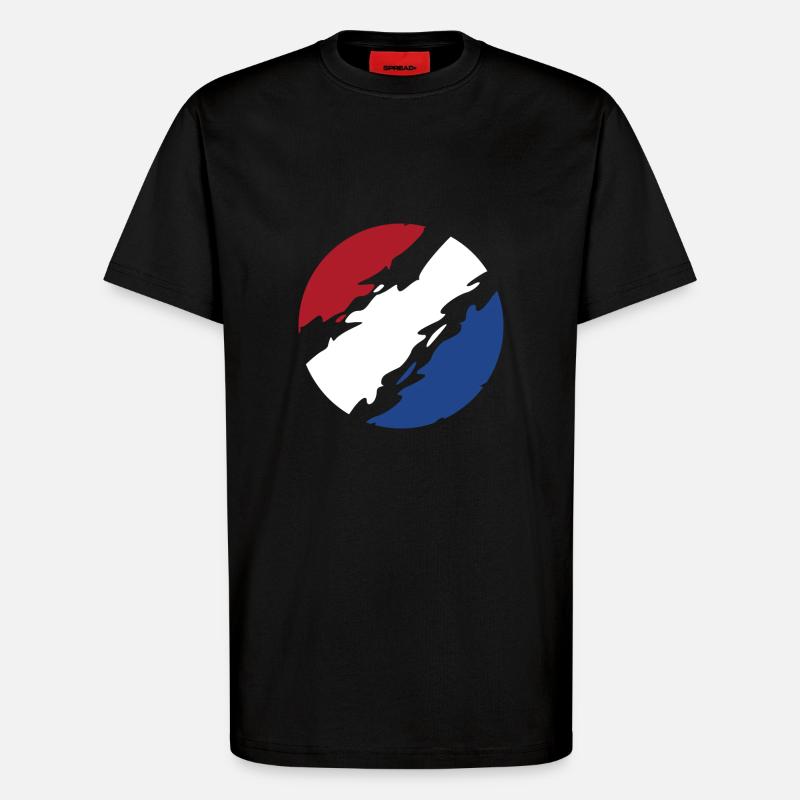 Netherlands Flag Flag Circle - T-Shirt - made by SPREAD - SOLID BLACK