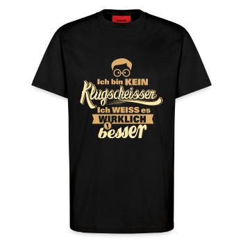 random Mix Klugscheisser colour set 3 - T-Shirt - made by SPREAD - SOLID BLACK - Vorne - Alina (178cm) & Michal (187cm)