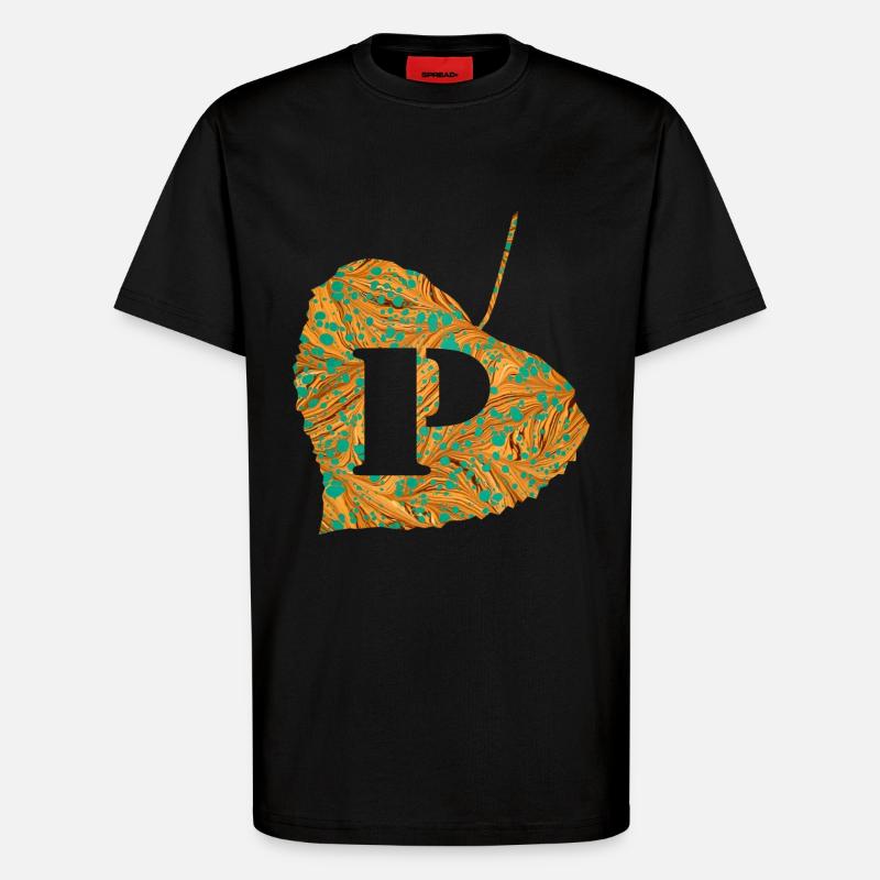Feuille E 95 p - T-shirt bio décontracté fabriqué en UE - SOLID BLACK