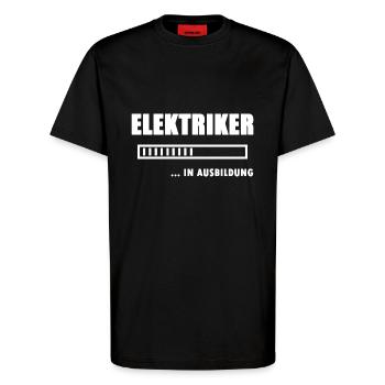 Elektriker in Ausbildung - T-Shirt - made by SPREAD - SOLID BLACK - Vorne - Alina (178cm) & Michal (187cm)