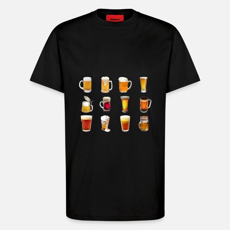 bière - T-shirt bio décontracté fabriqué en UE - SOLID BLACK