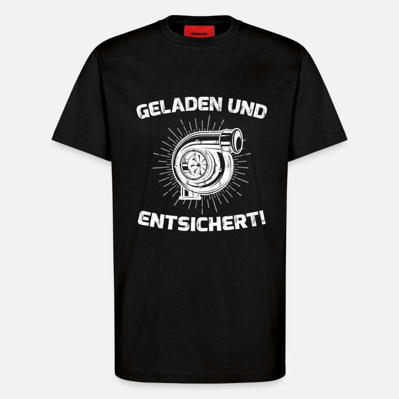 Chargé et déverrouillé - T-shirt bio décontracté fabriqué en UE - SOLID BLACK